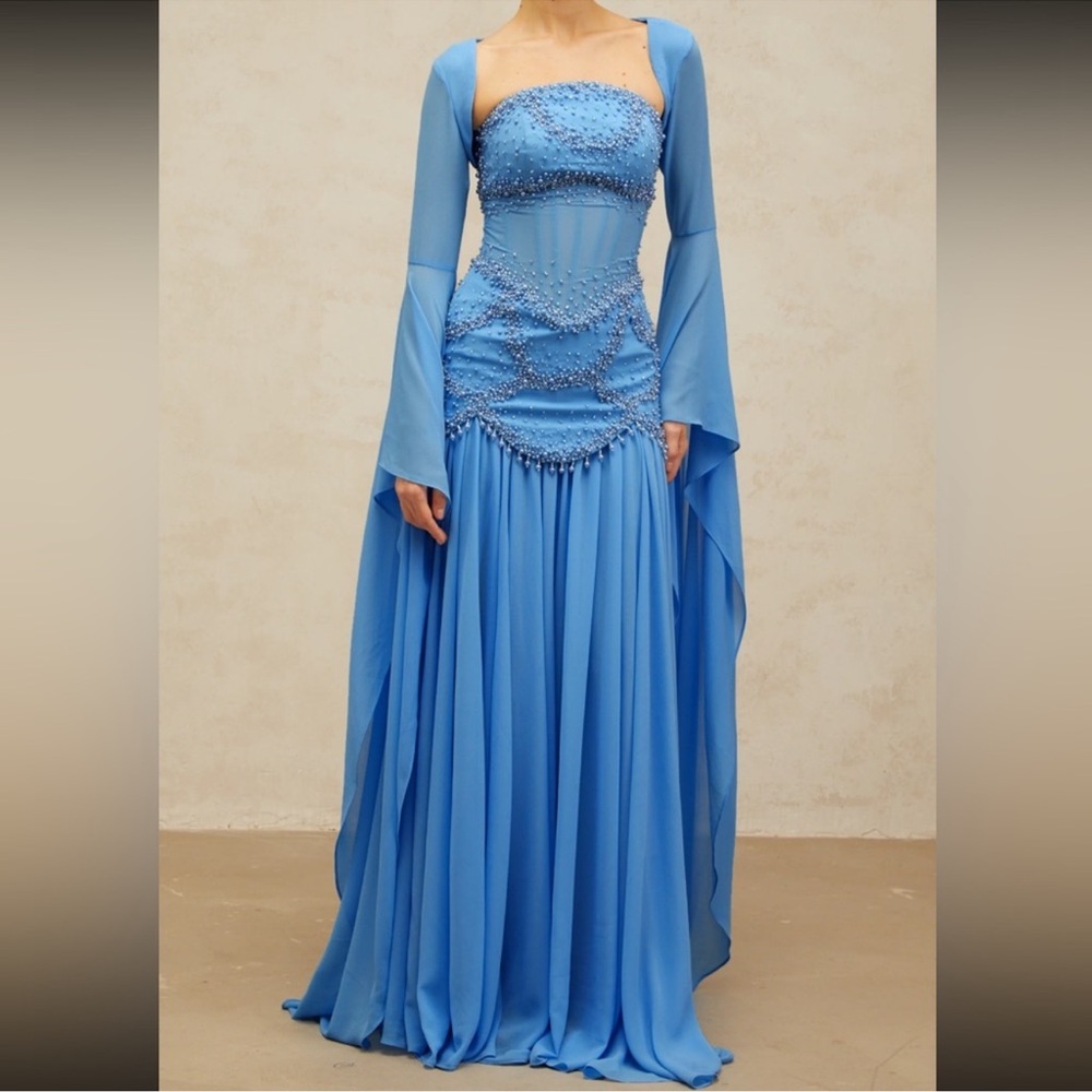 Elegant Blue Maxi Dress